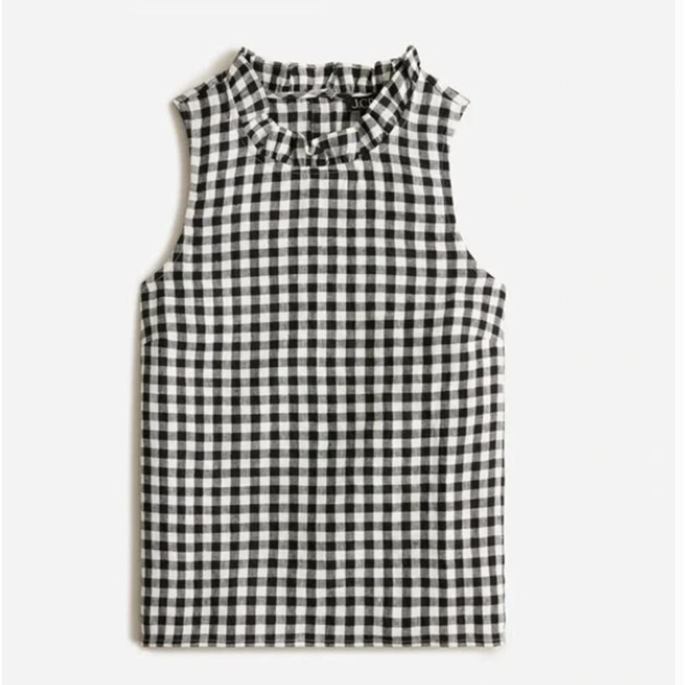 NEW! J.Crew 'Fleur' Top in GINGHAM LINEN (S) - Picture 3 of 3